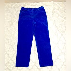 Vintage Royal Blue Corduroy Pants High waisted straight leg size 12 women’s